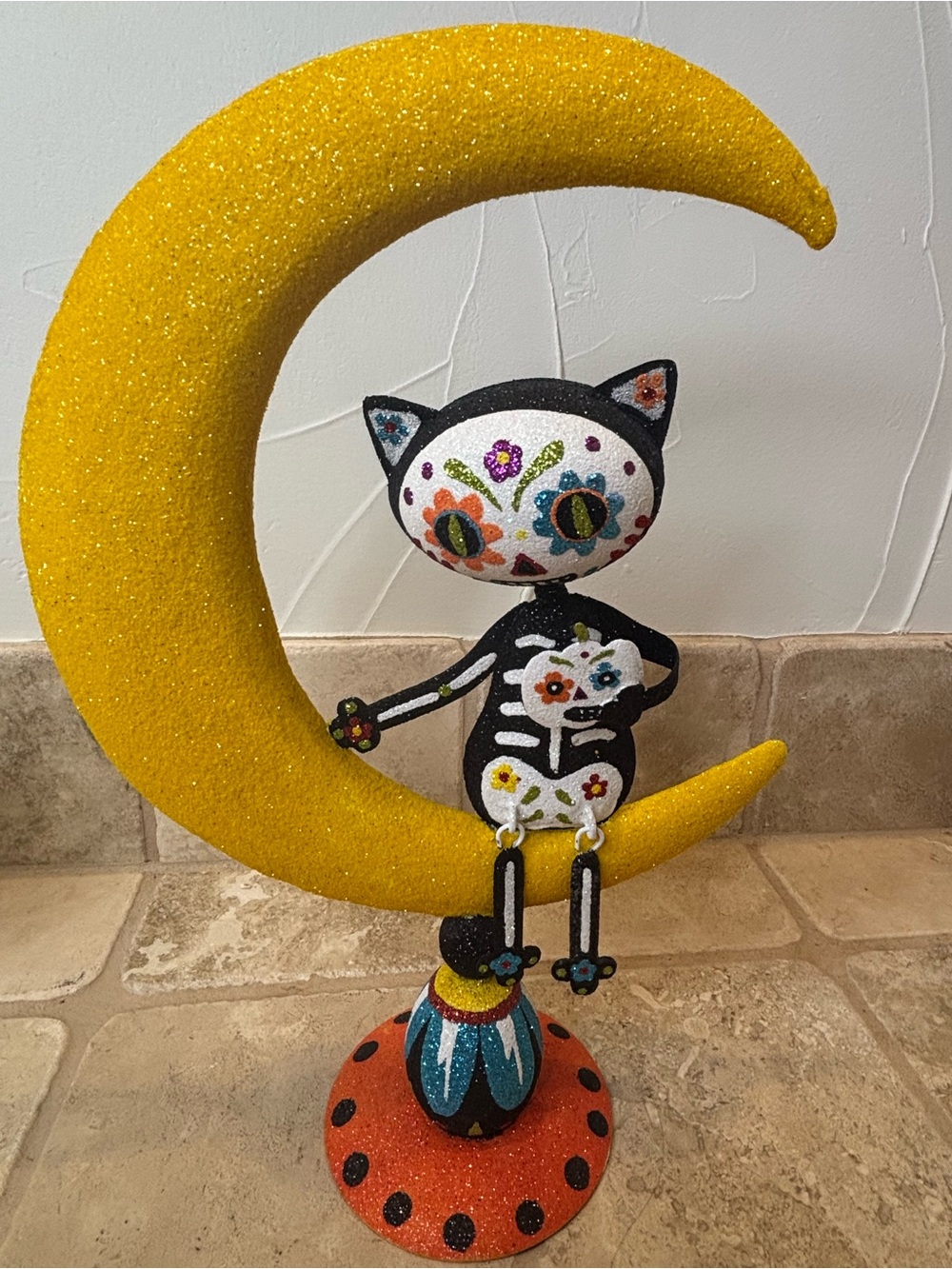 Pier 1 - Vintage Dias de Los Muertos Cat on the Moon